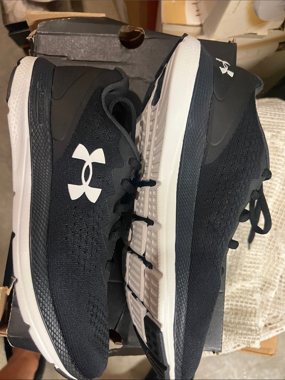 Under Armour Black and White Men's Athletic Running Shoes